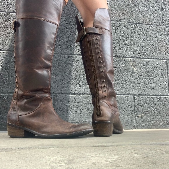 BP Sutton Lea Tall Knee High Brown Leather Boots - Picture 1 of 10